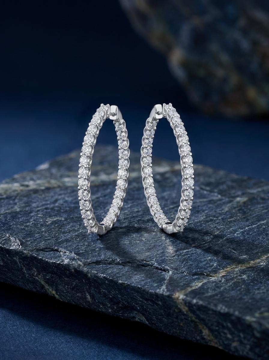Diamond Hoop Earrings